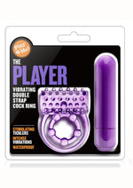 Load image into Gallery viewer, Play with Me The Player Vibrating Double Strap Cock Ring - Purple
