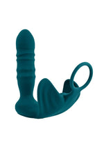 Load image into Gallery viewer, Playboy Bring It On Rechargeable Silicone Anal Plug with Cock Ring - Teal
