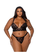 Load image into Gallery viewer, Playboy Bunny Charm Bralette - Black - XXLarge - Set