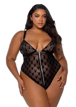 Load image into Gallery viewer, Playboy Bunny Charm Teddy - Black - XXLarge
