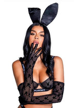 Load image into Gallery viewer, Playboy Bunny Noir Gloves - Black - One Size