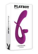 Load image into Gallery viewer, Playboy Cha Cha Slide Rechargeable Silicone Dual Vibrator - Purple