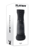 Load image into Gallery viewer, Playboy End Game Rechargeable Warming Stroker with UV Stand - Black