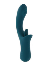 Load image into Gallery viewer, Playboy Harmony Rechargeable Silicone Vibrator with Clitoral Stimulator - Green
