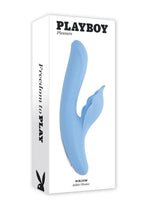 Load image into Gallery viewer, Playboy In Bloom Rechargeable Silicone Heating Dual Vibrator - Blue