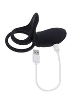 Load image into Gallery viewer, Playboy Just Right Rechargeable Silicone Dual Vibrating Cock Ring with Clitoral Stimulator
