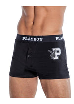 Load image into Gallery viewer, Playboy Mens Varsity Boxer Briefs - Black/White - XXLarge