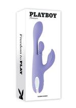 Load image into Gallery viewer, Playboy Nubbin Rubbin Rechargeable Silicone Triple Motor Vibrator with Clitoral Stimulator - Purple