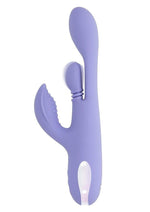 Load image into Gallery viewer, Playboy Nubbin Rubbin Rechargeable Silicone Triple Motor Vibrator with Clitoral Stimulator - Purple
