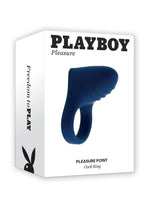 Load image into Gallery viewer, Playboy Pleasure Point Rechargeable Silicone Cock Ring - Blue