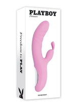 Load image into Gallery viewer, Playboy Rub Me Right Rechargeable Silicone Thrusting G-Spot Rabbit Vibrator - Pink
