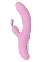 Load image into Gallery viewer, Playboy Rub Me Right Rechargeable Silicone Thrusting G-Spot Rabbit Vibrator - Pink
