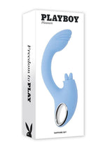 Load image into Gallery viewer, Playboy Sapphire Sky Rechargeable Silicone Dual Vibrator - Blue