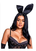 Load image into Gallery viewer, Playboy Satin Bunny Ears - Black
