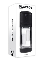 Load image into Gallery viewer, Playboy Side Piece Rechargeable Silicone Warming Sliding Stroker - Black