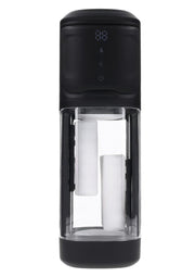 Playboy Side Piece Rechargeable Silicone Warming Sliding Stroker - Black