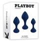 Playboy Tall Trainer Silicone Anal Kit - Blue/Navy - 3 Piece