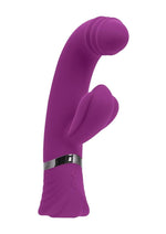 Load image into Gallery viewer, Playboy Tap That Rechargeable Silicone Vibrator with Clitoral Stimulator - Purple
