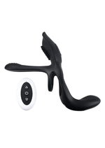 Load image into Gallery viewer, Playboy The 3 Way Rechargeable Silicone Cock Ring - Black
