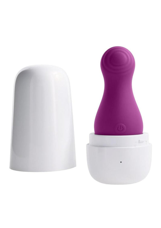 Playboy The Jet Set Tapping Rechargeable Silicone Clitoral Stimulator - Purple/White