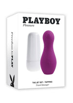 Load image into Gallery viewer, Playboy The Jet Set Tapping Rechargeable Silicone Clitoral Stimulator - Purple/White
