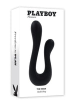 Load image into Gallery viewer, Playboy The Swan Rechargeable Silicone Dual Vibrator - Black
