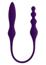Load image into Gallery viewer, Playboy This and That Rechargeable Silicone Dual End Anal Plug and Vibrator - Purple