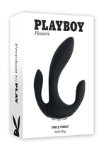 Load image into Gallery viewer, Playboy Triple Threat Rechargeable Silicone Multi Vibrator - Black
