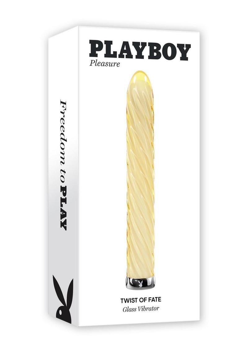 Playboy Twist Of Fate Rechargeable Glass Twirling Vibrator - Yellow