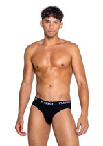 Load image into Gallery viewer, Playboys Mens Modal Gym Brief - Black/White - Large
