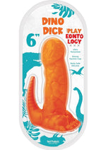 Load image into Gallery viewer, Playeontology Dino Dick Silicone Dildo with Suction Cup - Orange - 7in