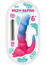 Load image into Gallery viewer, Playeontology Series Dicky Raptor Rechargeable Silicone Vibrating Dildo - Multicolor - 6in