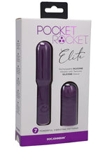 Load image into Gallery viewer, Pocket Rocket Elite Silicone Rechargeable Mini Vibrator with Removable Sleeve - Purple
