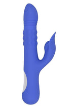 Load image into Gallery viewer, Pop Goes The O Rechargeable Silicone Triple Motor Thrusting Rabbit Vibrator - Blue
