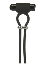 Load image into Gallery viewer, Powerbullet Bolo Bullet Silicone Rechargeable Penis Ring - Black/Silver
