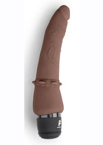 Load image into Gallery viewer, Powercocks Silicone Rechargeable Slim Anal Realistic Vibrator - Chocolate - 7in
