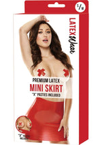 Load image into Gallery viewer, Premium Latex Mini Skirt W/X Pasties - Red - Medium/Small

