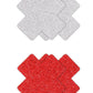 Pretty Pasties Glitter Cross - Red/Silver