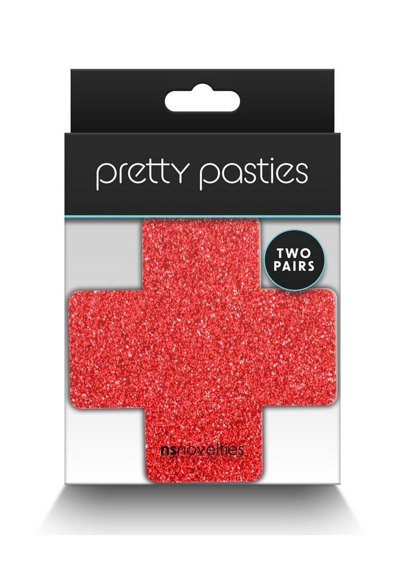 Pretty Pasties Glitter Cross - Red/Silver