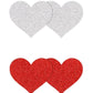 Pretty Pasties Glitter Hearts - Red/Silver