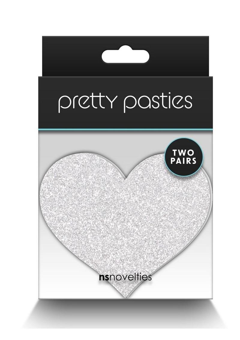 Pretty Pasties Glitter Hearts - Red/Silver