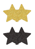 Load image into Gallery viewer, Pretty Pasties Glitter Stars - Black/Gold
