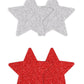 Pretty Pasties Glitter Stars - Red/Silver