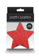 Load image into Gallery viewer, Pretty Pasties Glitter Stars - Red/Silver
