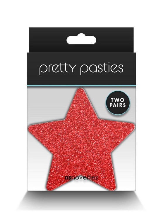 Pretty Pasties Glitter Stars - Red/Silver