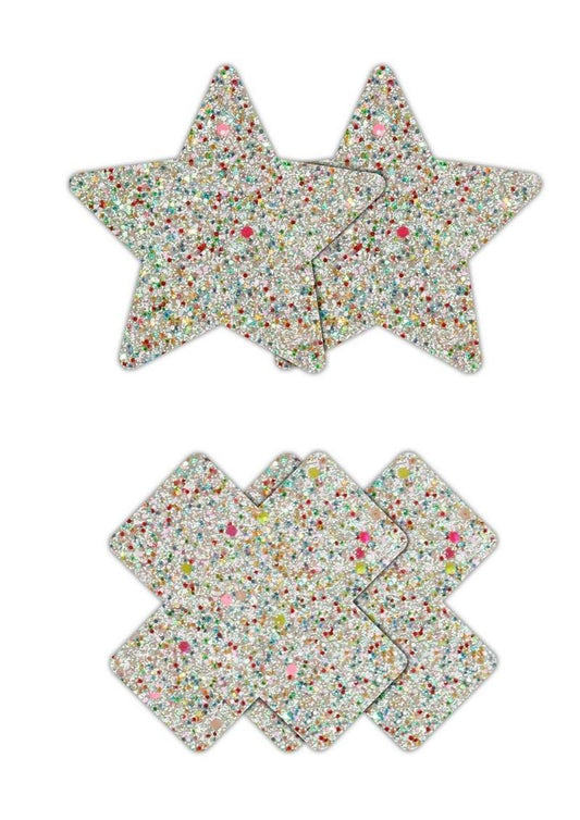 Pretty Pasties Star and Cross - Glow In The Dark/Multicolor