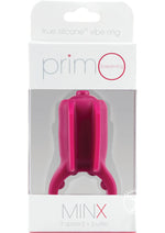 Load image into Gallery viewer, Primo Minx True Silicone Vibrating Cock Ring Waterproof - Merlot/Pink
