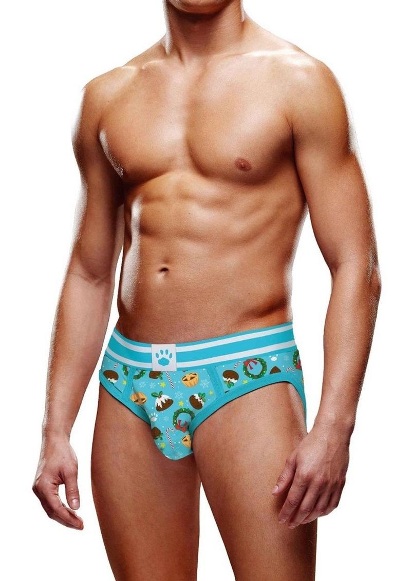 Prowler Christmas Pudding Brief - Blue/White - Medium