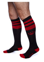 Load image into Gallery viewer, Prowler Red Football Sock - Black/Multicolor/Red