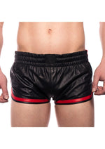 Load image into Gallery viewer, Prowler Red Leather Sport Shorts - Black/Red - Medium